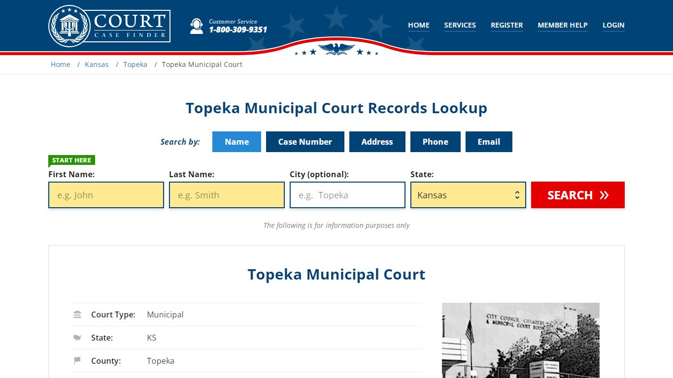 Topeka Municipal Court Records Lookup - CourtCaseFinder.com